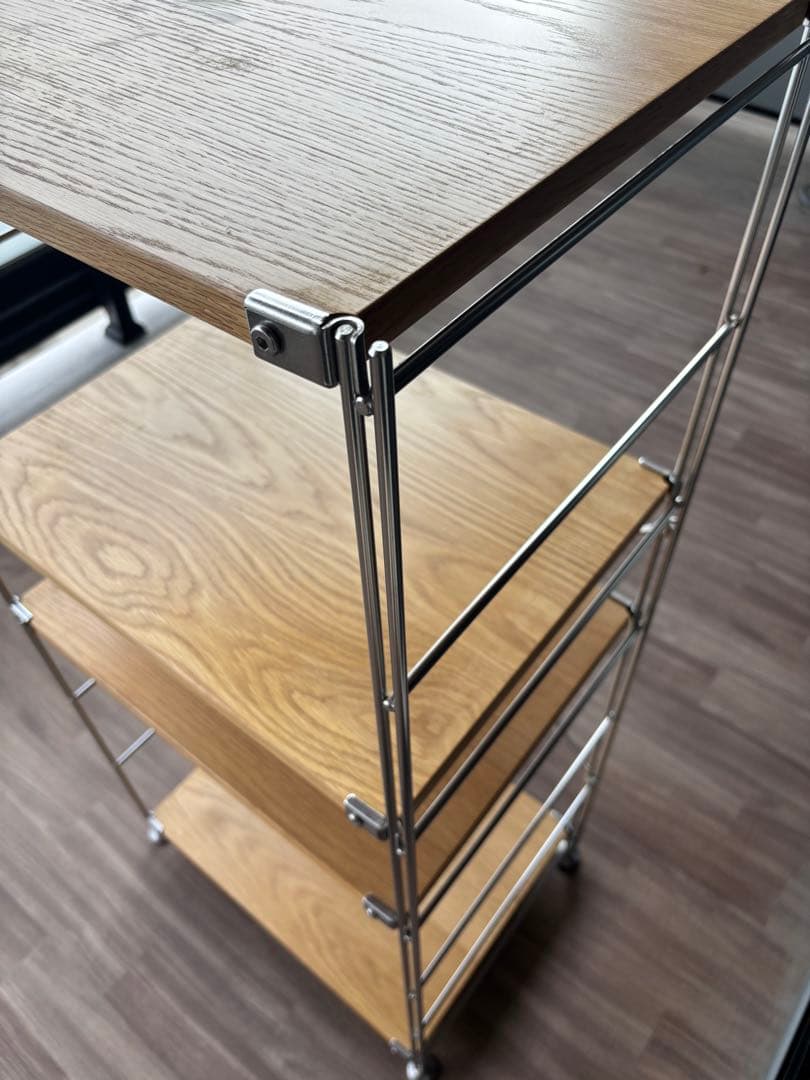 ステンレスユニットシェルフ オーク材棚セット 中 MUJI 無印良品