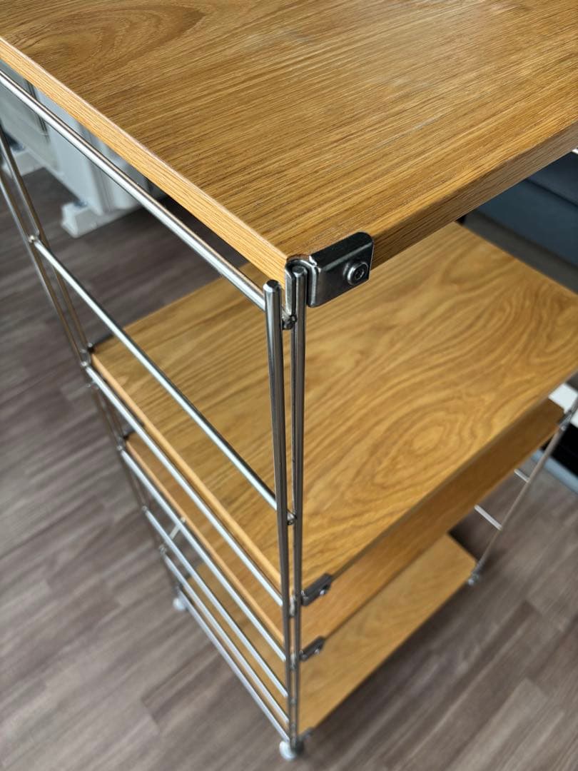 ステンレスユニットシェルフ オーク材棚セット 中 MUJI 無印良品