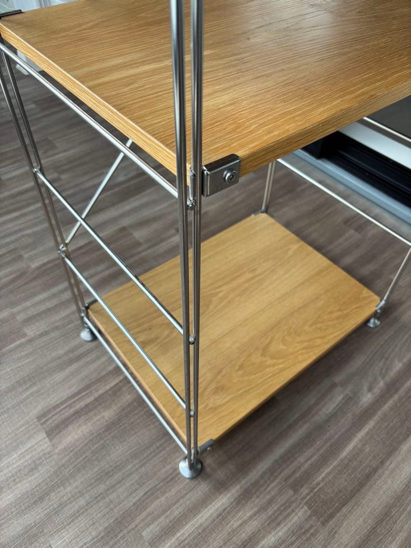 ステンレスユニットシェルフ オーク材棚セット 中 MUJI 無印良品