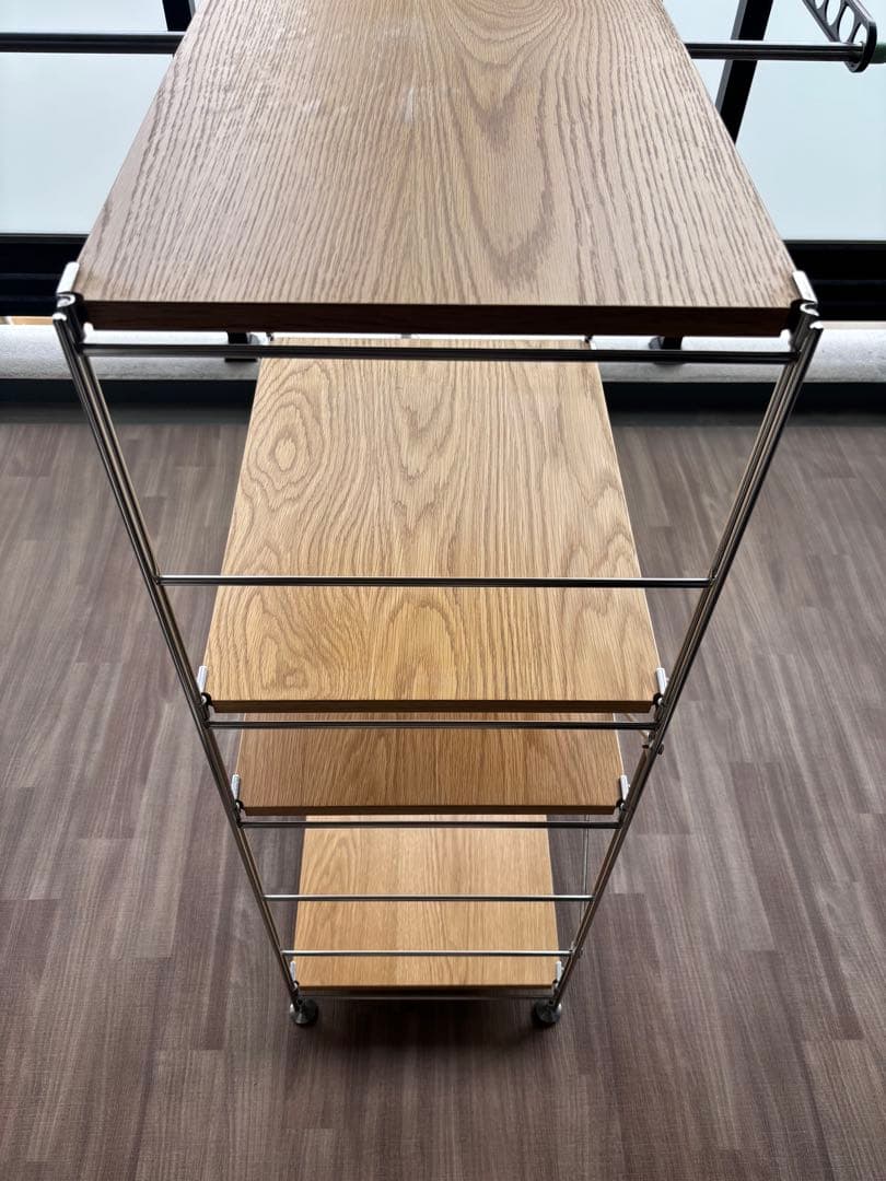 ステンレスユニットシェルフ オーク材棚セット 中 MUJI 無印良品