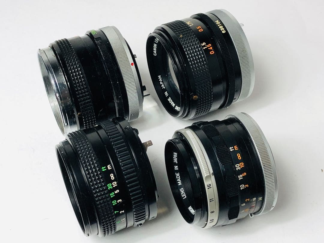 Canon 単焦点レンズ 4本 まとめて カメラレンズ 動作未確認 ジャンク