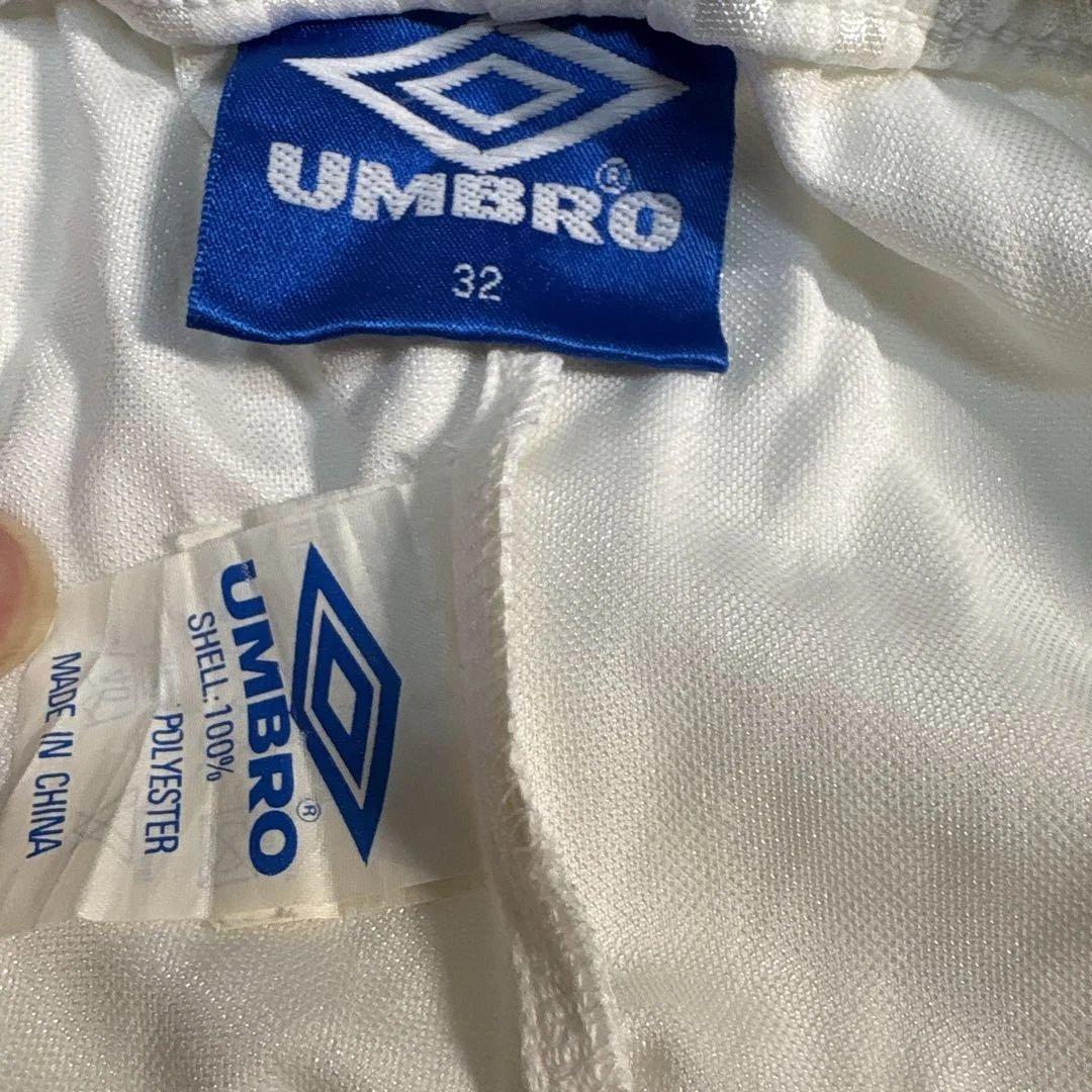 【極美品/希少】90s UMBRO シャドーストライプ サッカーパンツ白赤L相当