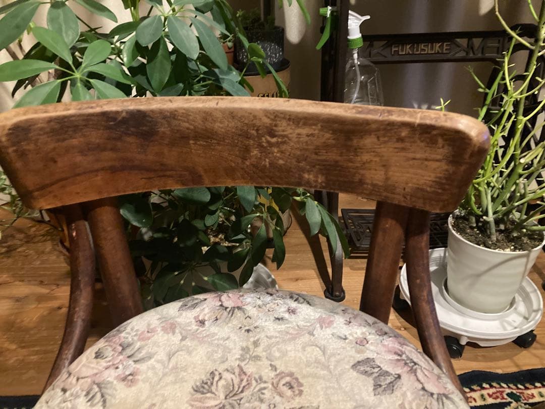 昭和レトロ　秋田木工　小型ダイニングチェア　昭和30年頃　旧ロコプレート　2脚