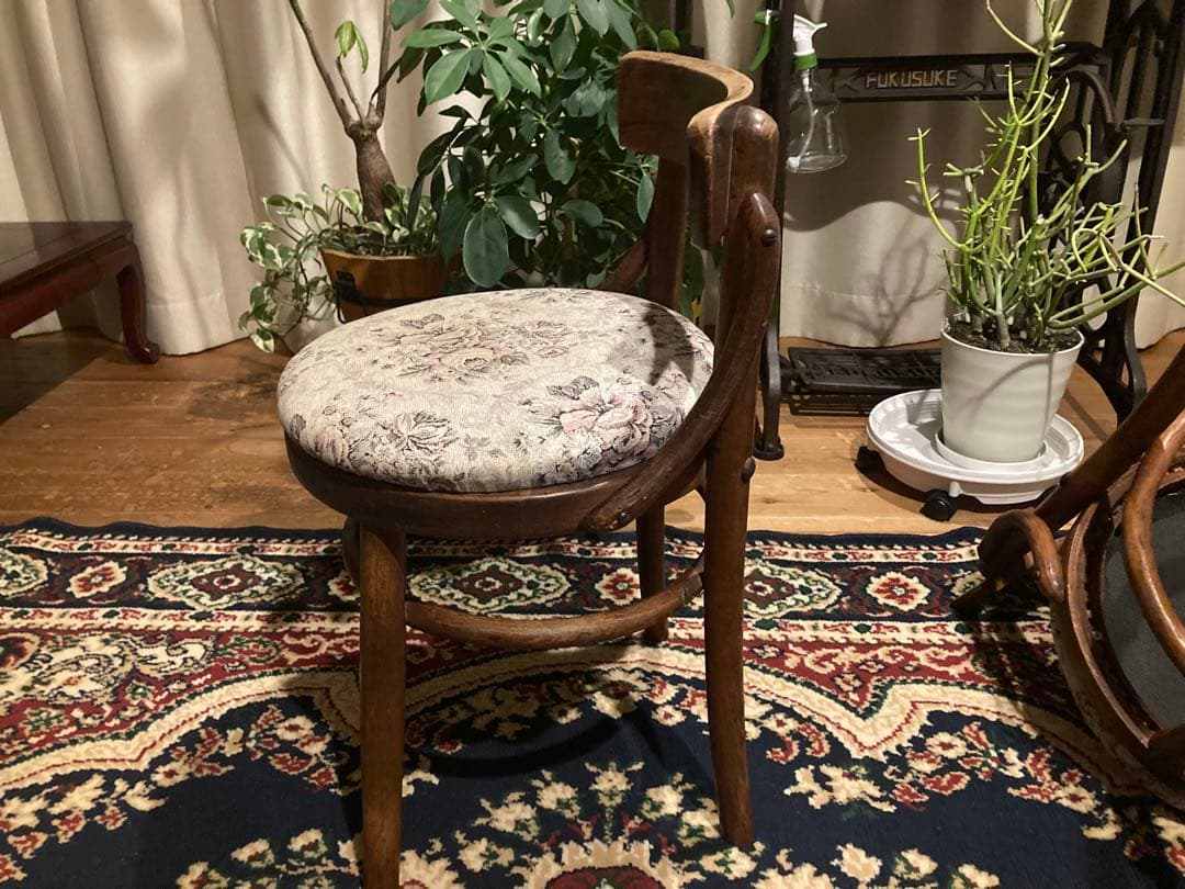 昭和レトロ　秋田木工　小型ダイニングチェア　昭和30年頃　旧ロコプレート　2脚