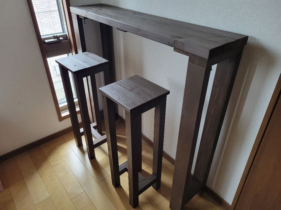 送料込み　120×27 高さ95 アンティーク　ウォールナットワックス