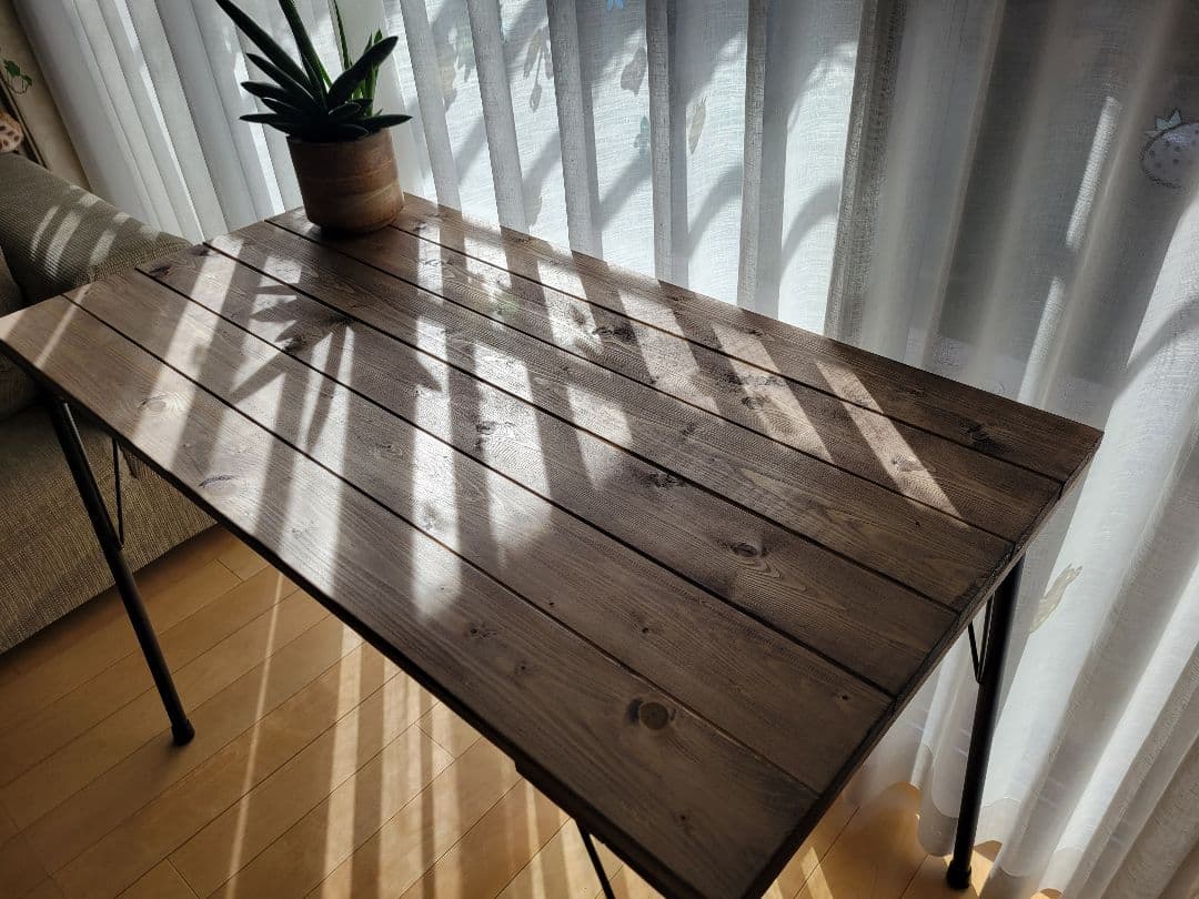 送料込み　120×27 高さ95 アンティーク　ウォールナットワックス