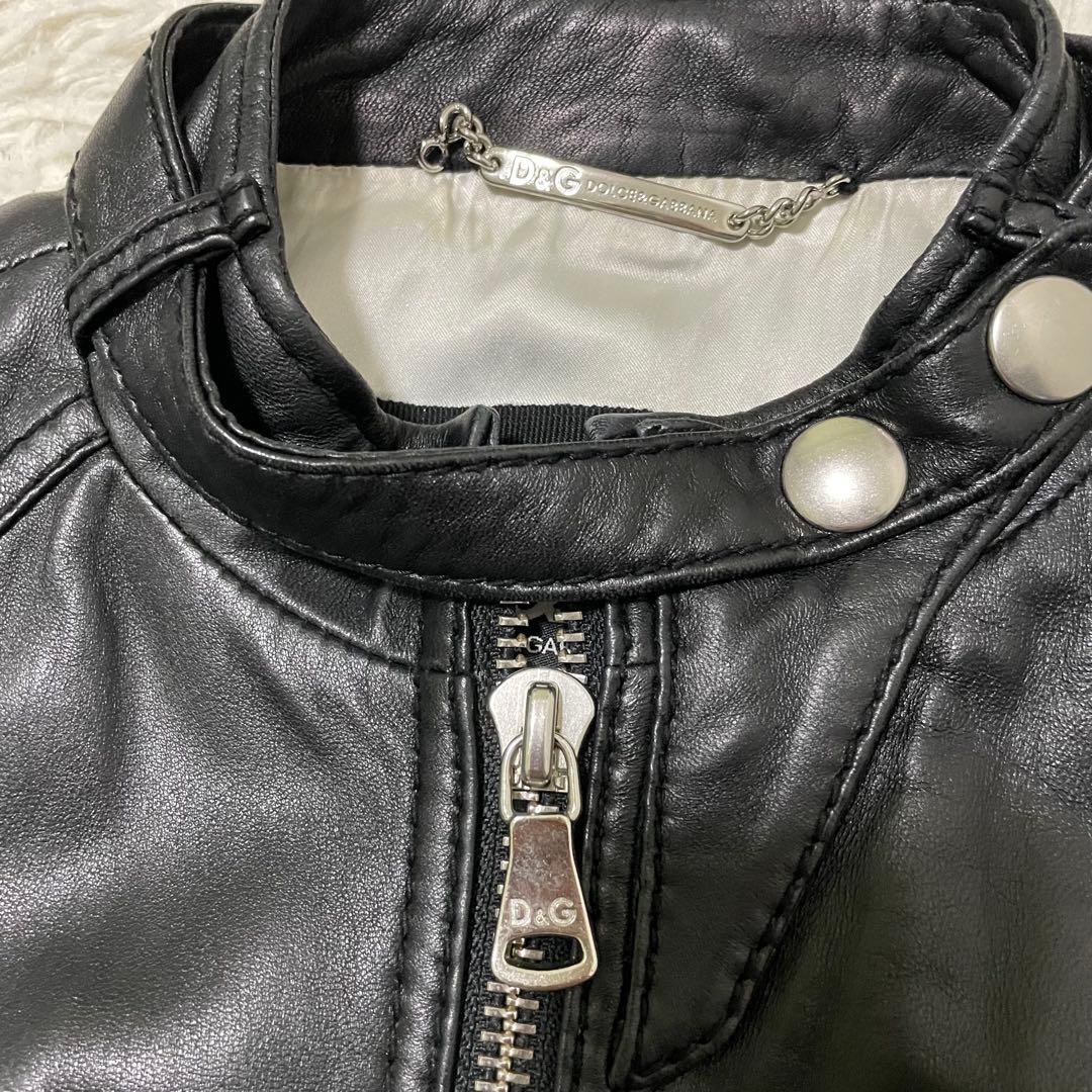 極美品 ドルチェ&ガッバーナ ラムレザージャケット マルチジップ 40/L相当