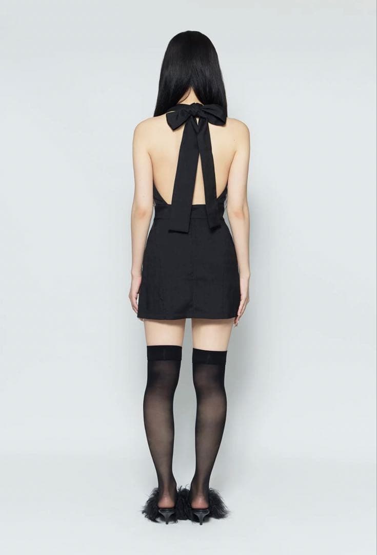 theredthread バックレス ホルター ドレス ミニ