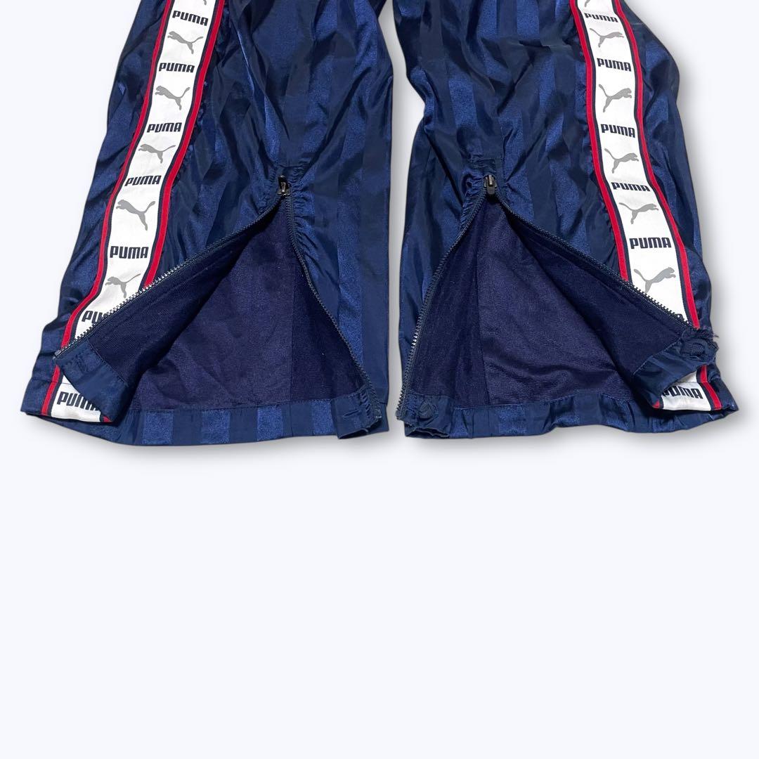 00s PUMA ナイロン 上下セットアップ サイズO ネイビー ラインジャージ