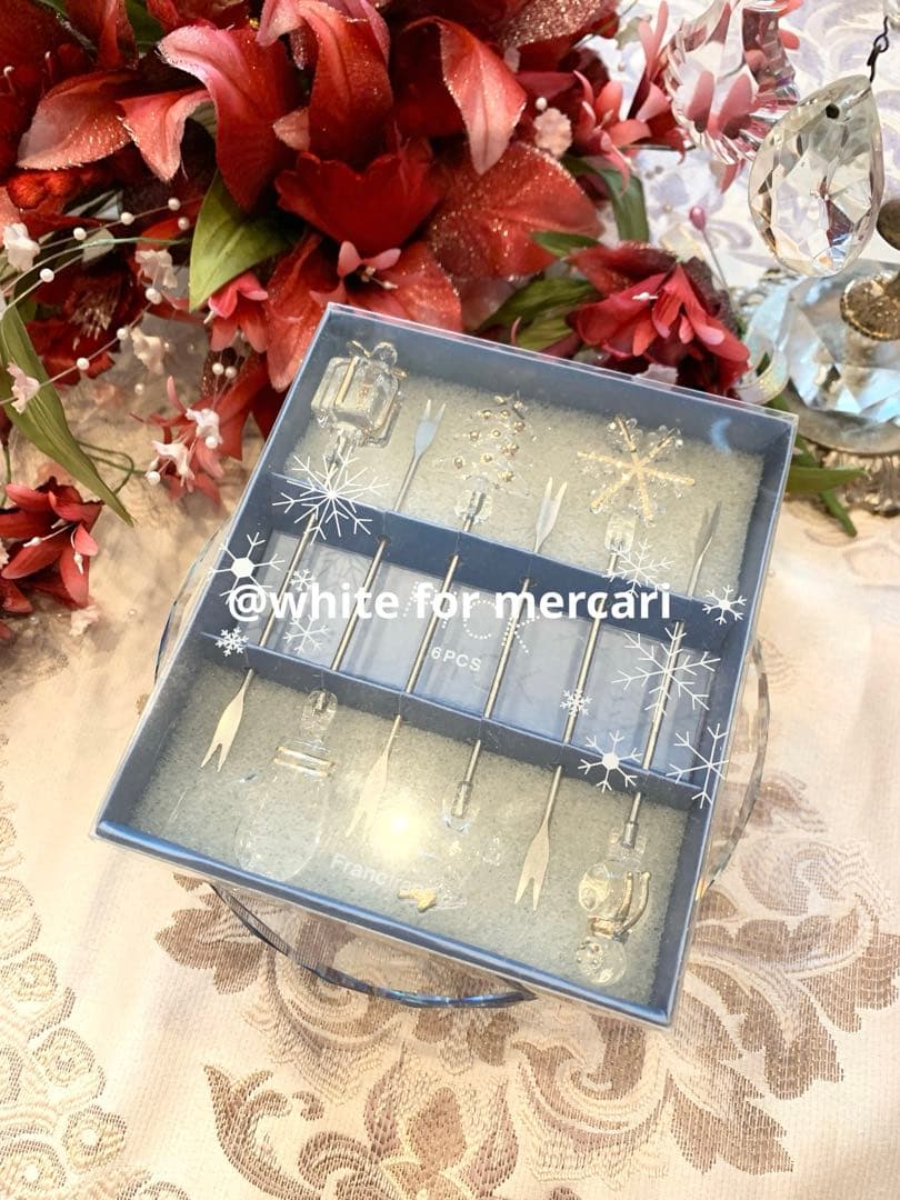 クリスマス フルーツフォークプレゼント♡ガラス煌めく冬のモチーフ