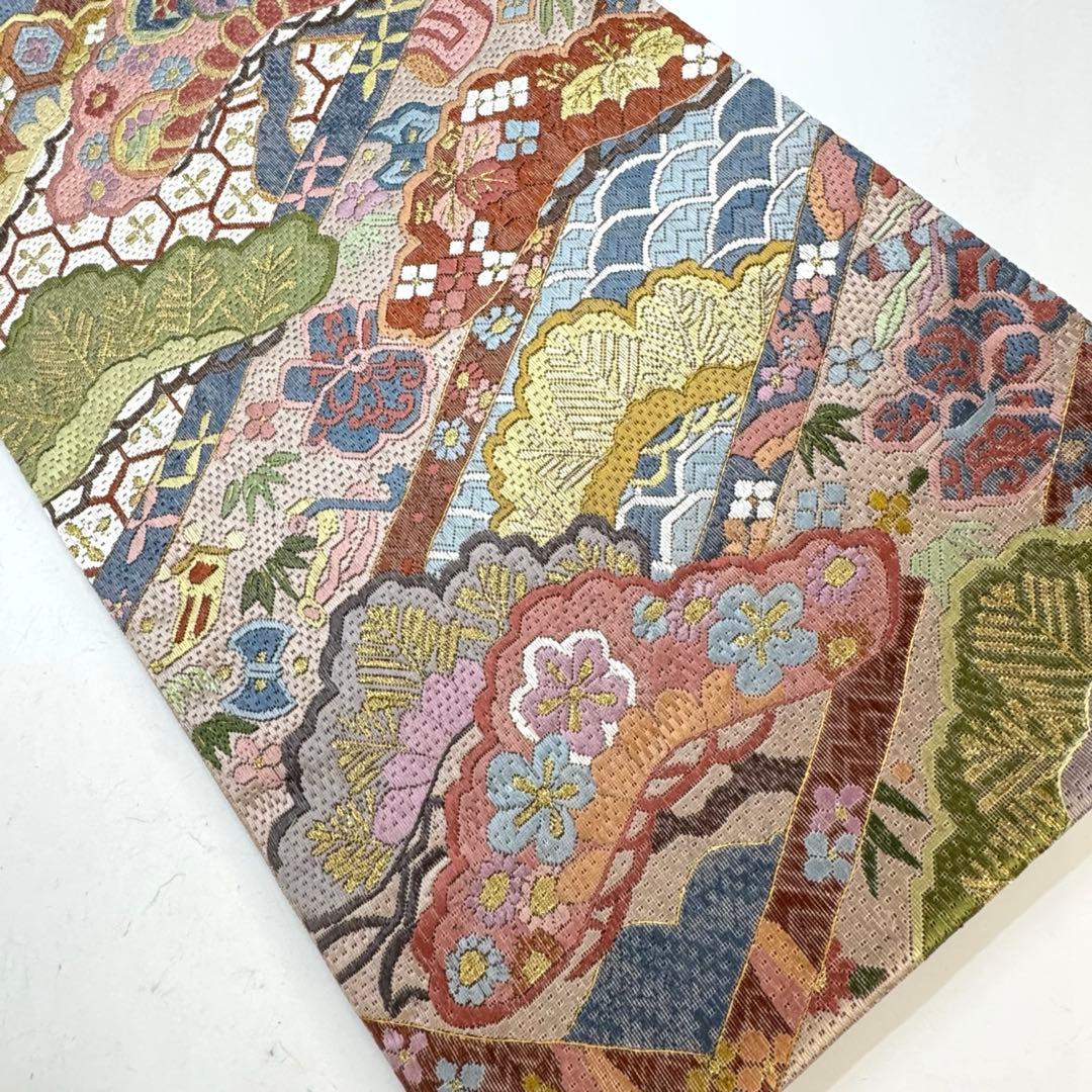 a*e様 【美品】豪華絢爛 富久露帯 戳沙 全通柄 刺繍 袋帯 桐箱付 中国技法