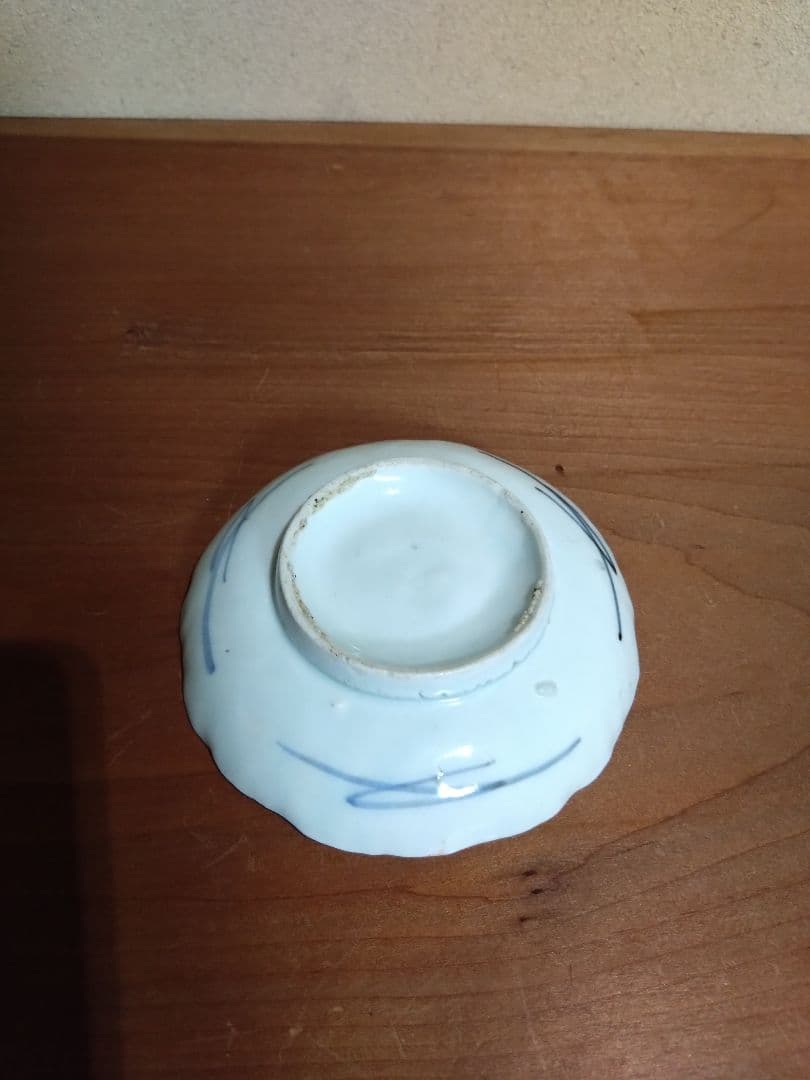 古伊万里 蒟蒻印判 花紋 輪花平盃 小皿