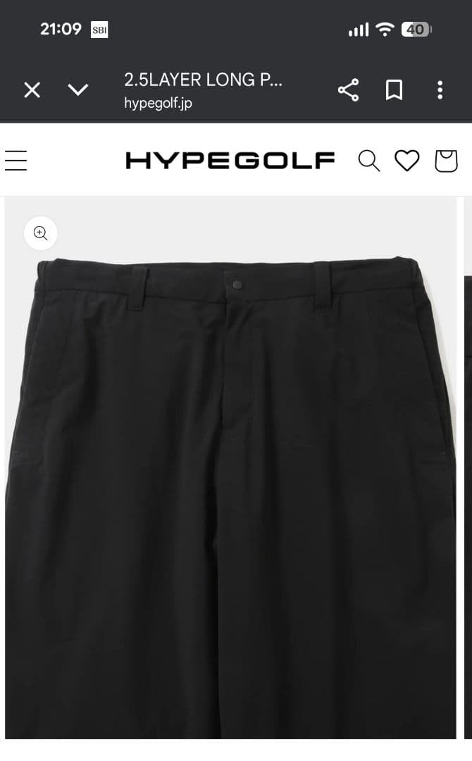 HYPEGOLF 2.5LAYER LONG PANTS 黒 ゴルフパンツ