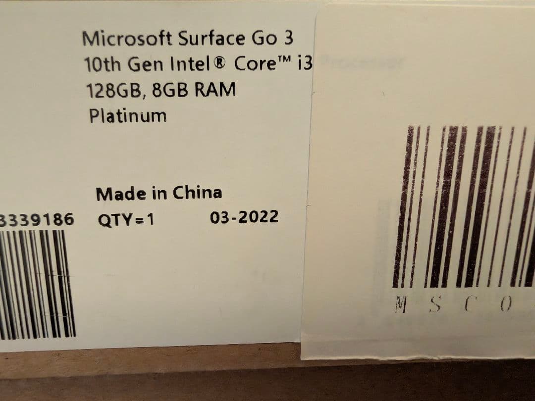 Windowsノート本体 Microsoft Surface Go 3 128GB 8GB RAM