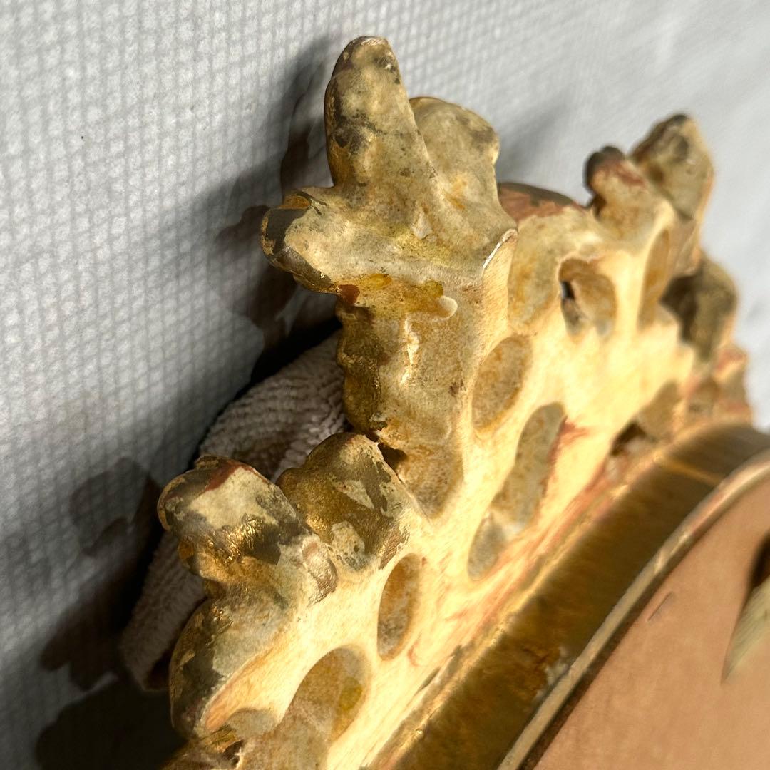 イタリア製 クラシックスタイル壁掛けミラーゴールド 鏡木彫風 ユーロマルキ