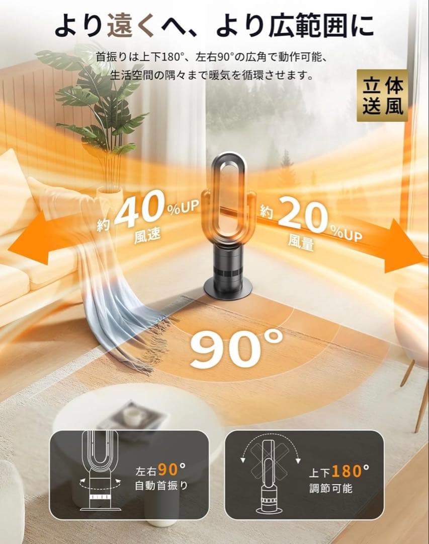 新品未開封◼️ 羽なし セラミックファンヒーター 冷暖両用　ハイパワー 大特価