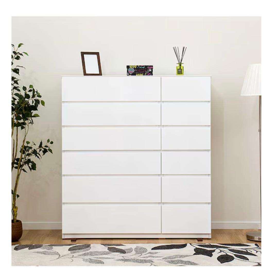 ニトリ ハイチェスト 白 タンス クエス 120-6HC チェスト 6段