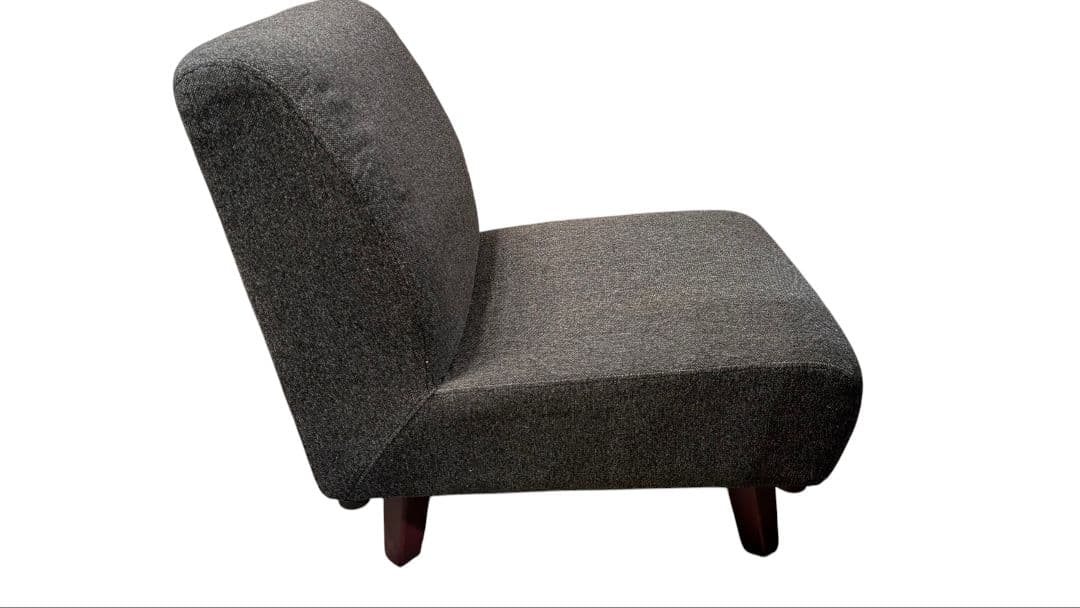 ローソファー フロアソファー 約幅53cm 1人掛け グレー 木製フレーム 脚付