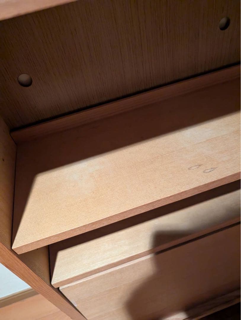 ■送料込■無印良品 木製薄型 シェルフロータイプワイド マガジンホルダー付