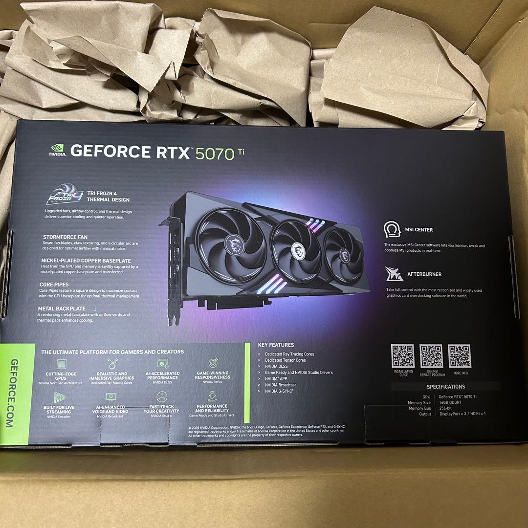 グラフィックボード・グラボ・ビデオカード GeForce RTX 5070 Ti 16G GAMING TRIO OC