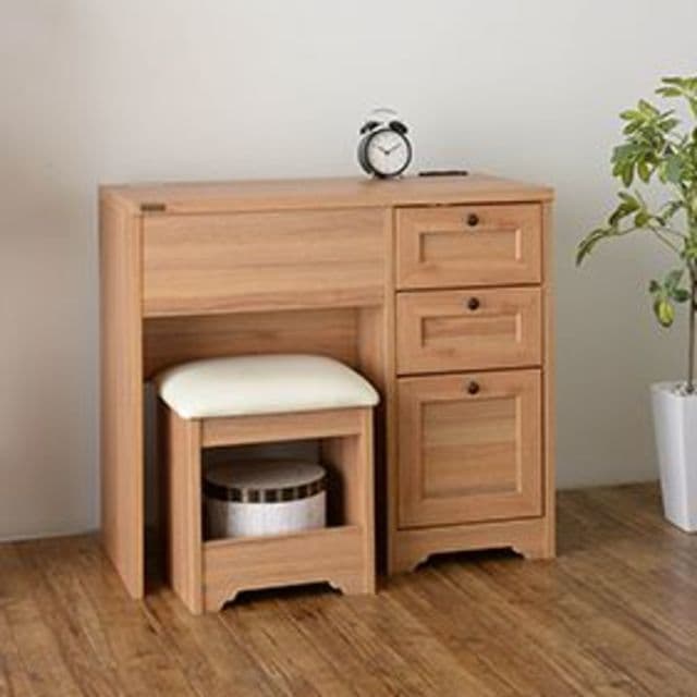 アンティーク調インテリア　ドレッサー＋スツールセット　ブラウン