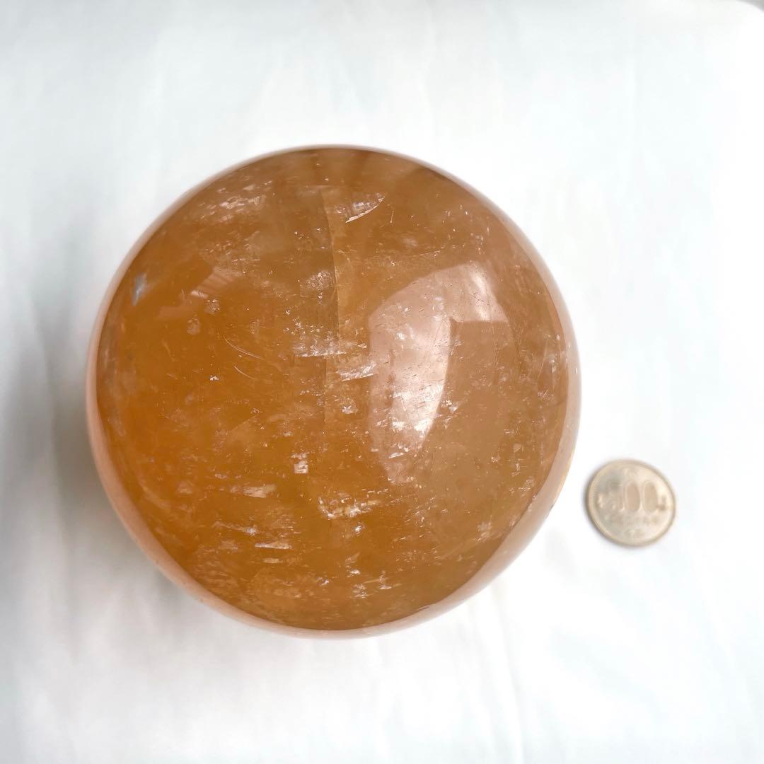 100mm超え 大玉 ハニーカルサイト スフィア 天然石 置物 丸玉