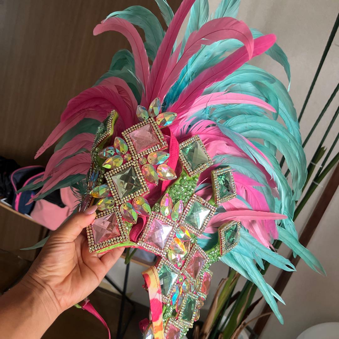 ダンス衣装/サンバ/パフォーマンス/ピンク系ステージ衣装