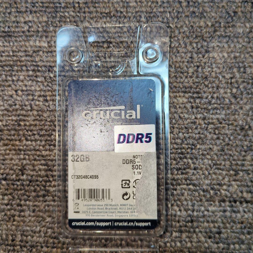 crucial DDR5 32GB ノートブック用メモリー