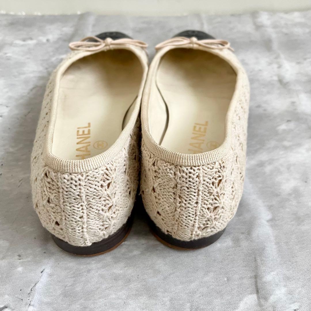 CHANEL バレエシューズ リボン ココマーク レース 35 1/2 23㎝