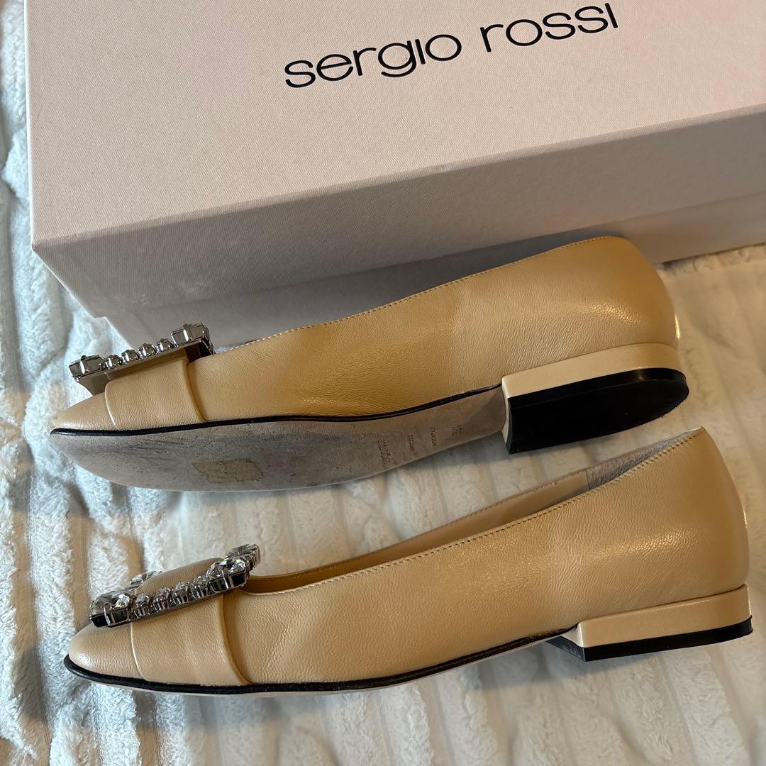 sergio rossi ベージュ フラットシューズ35.5