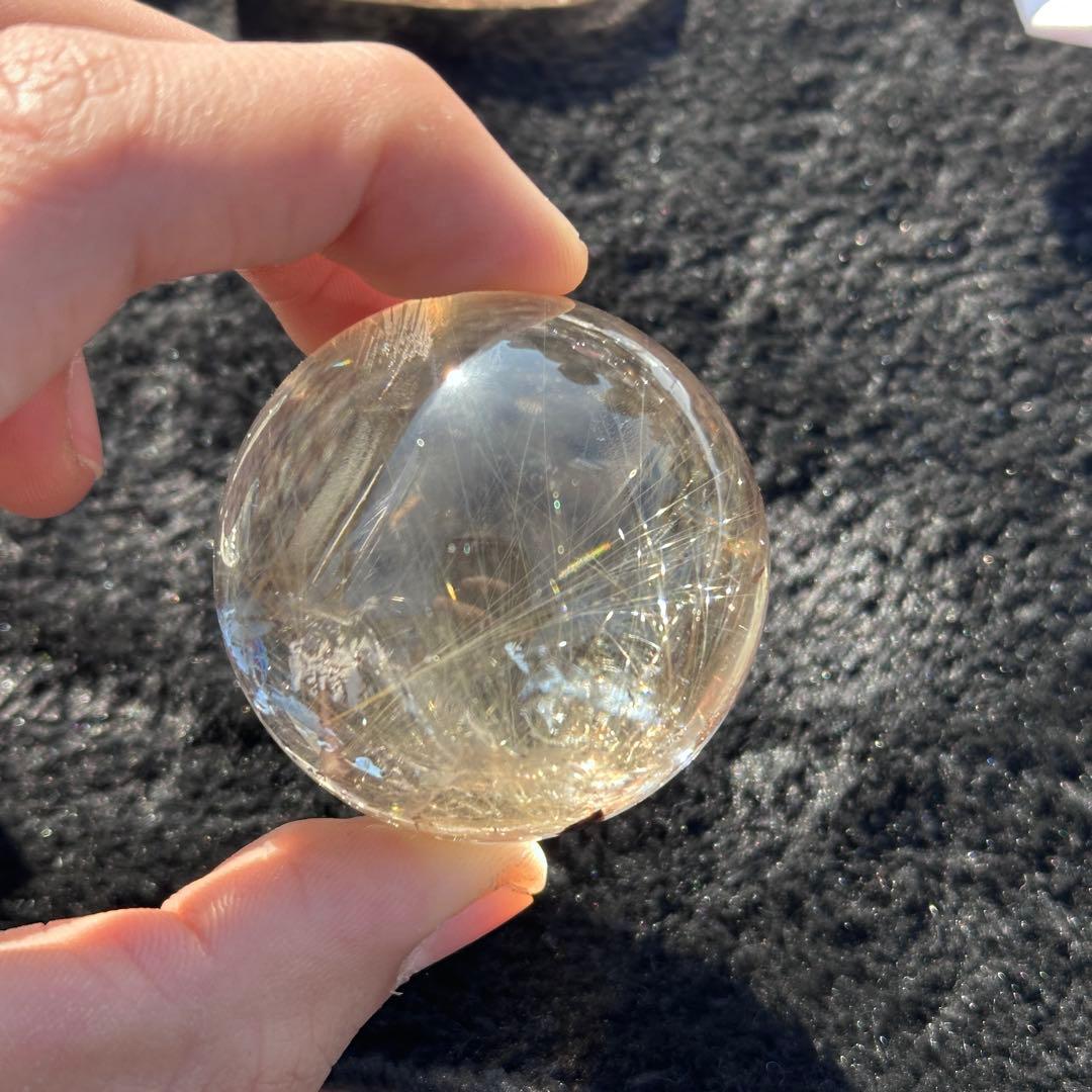 天然石ルチルクォーツのスフィア　丸玉　ご購入前に在庫確認必要G.251
