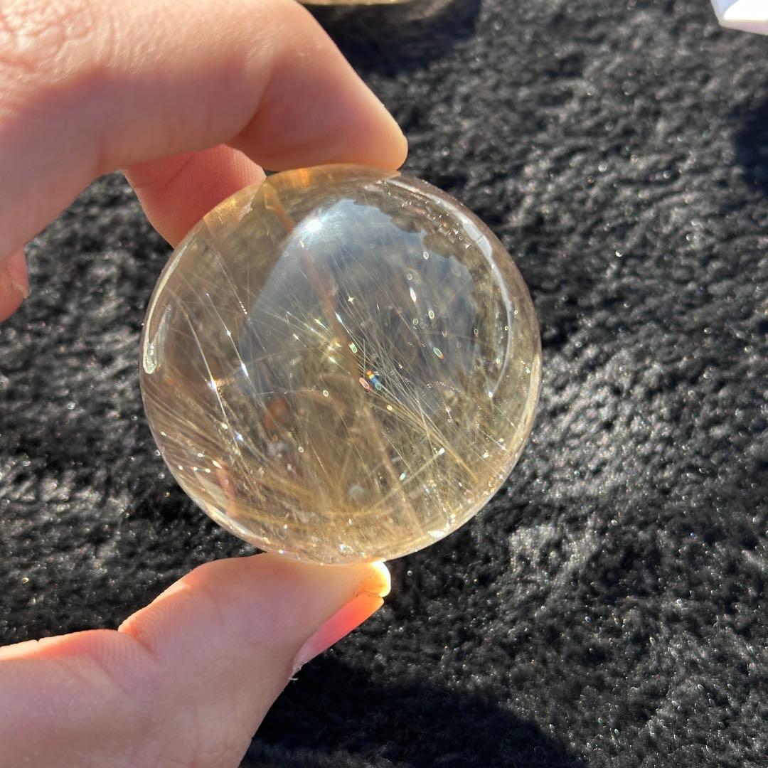 天然石ルチルクォーツのスフィア　丸玉　ご購入前に在庫確認必要G.251
