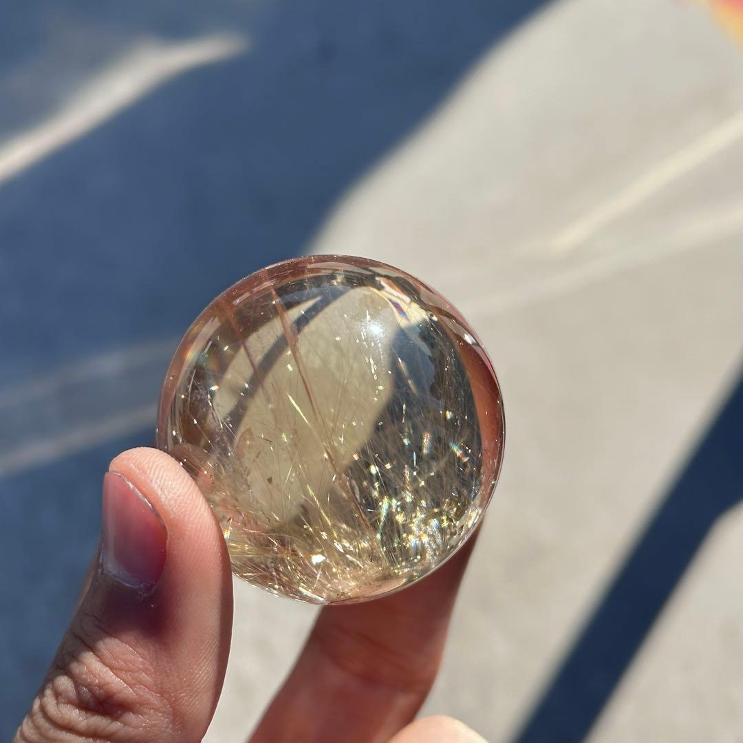 天然石ルチルクォーツのスフィア　丸玉　ご購入前に在庫確認必要G.251