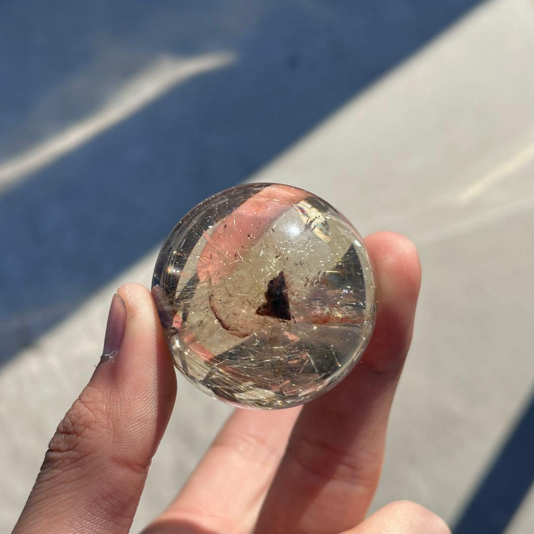天然石ルチルクォーツのスフィア　丸玉　ご購入前に在庫確認必要G.251