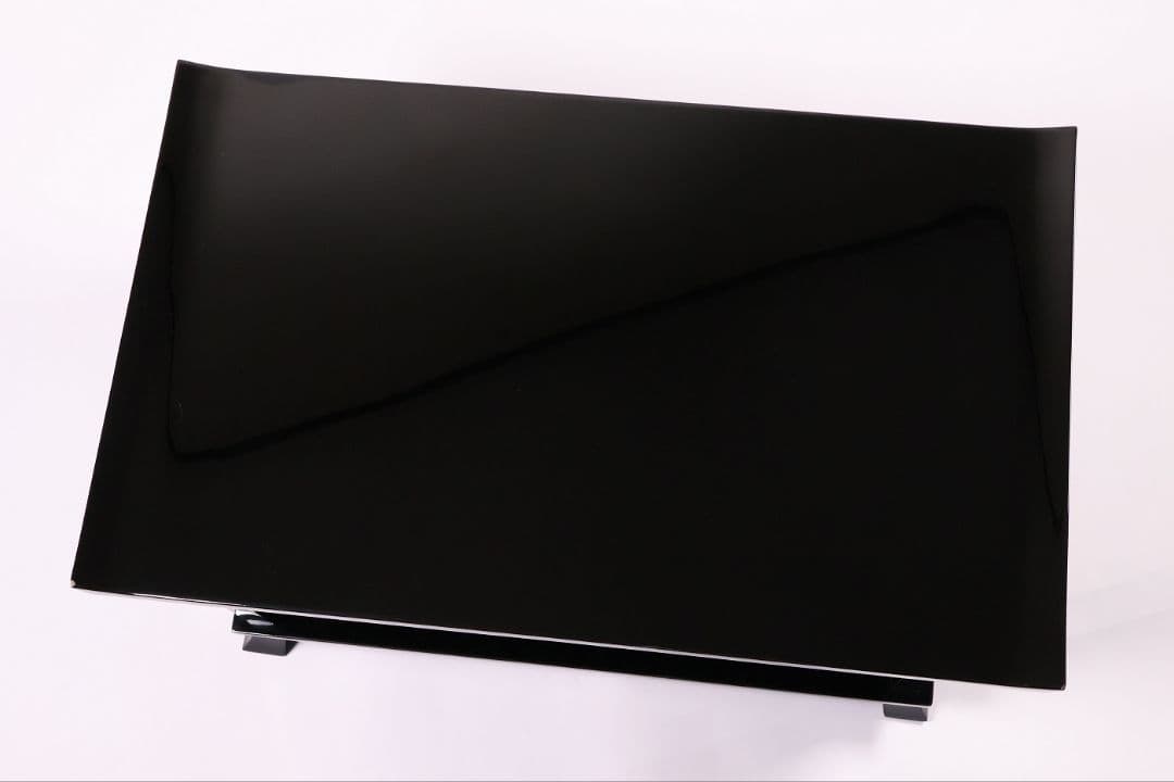 輪島塗 黒塗 二段卓 冠卓 幅52.7×32cm 木製 花台 漆芸【MA938】