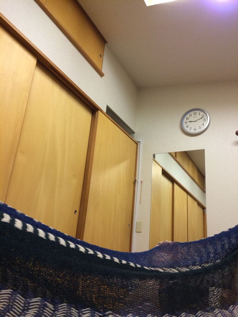 青と白のストライプ ハンモック 室内吊り下げ型