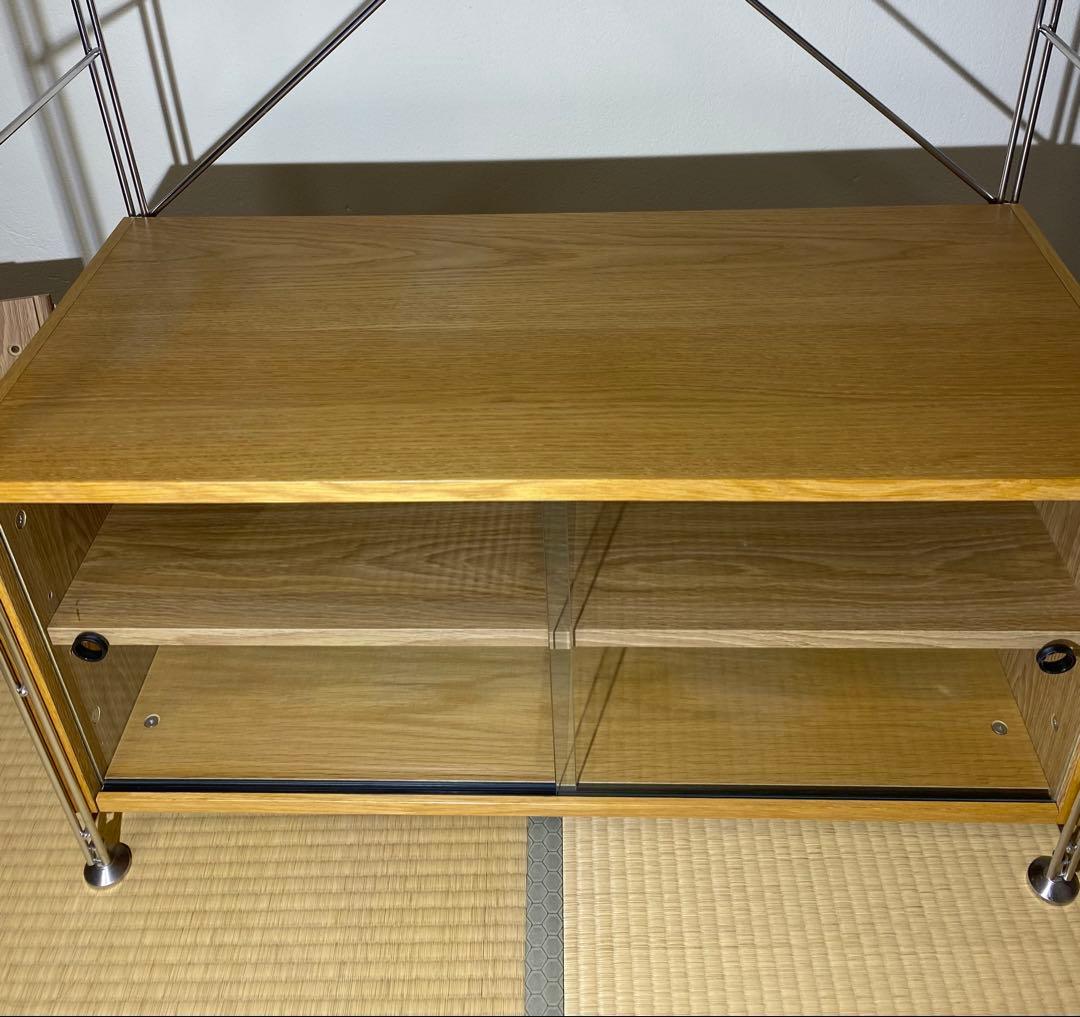 ✨大人気✨無印良品　ステンレスユニットシェルフ用　ボックス　ガラス引き戸　オーク