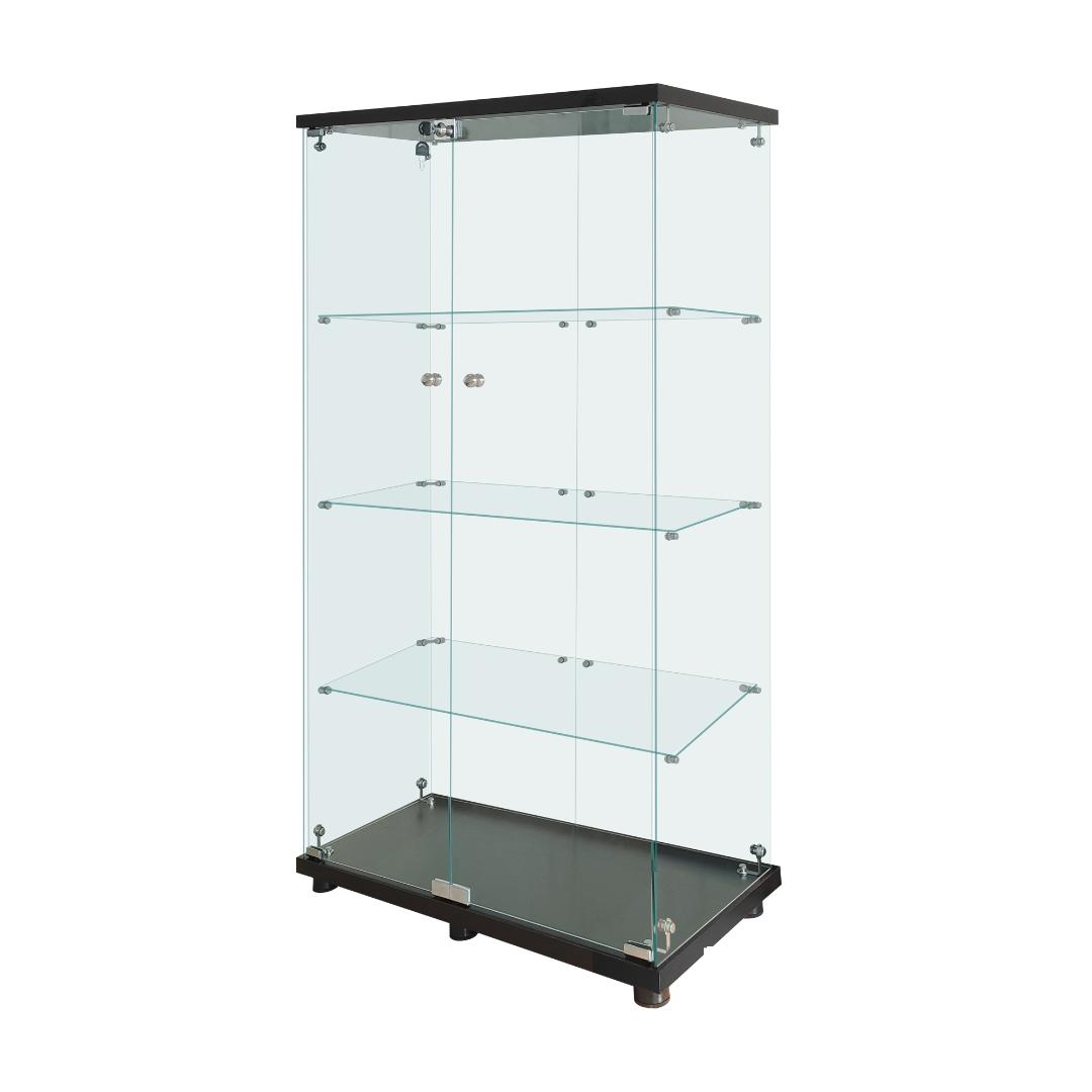 【新品】コレクションケース ガラス フィギュアケース 4段ワイド 棚 ブラック