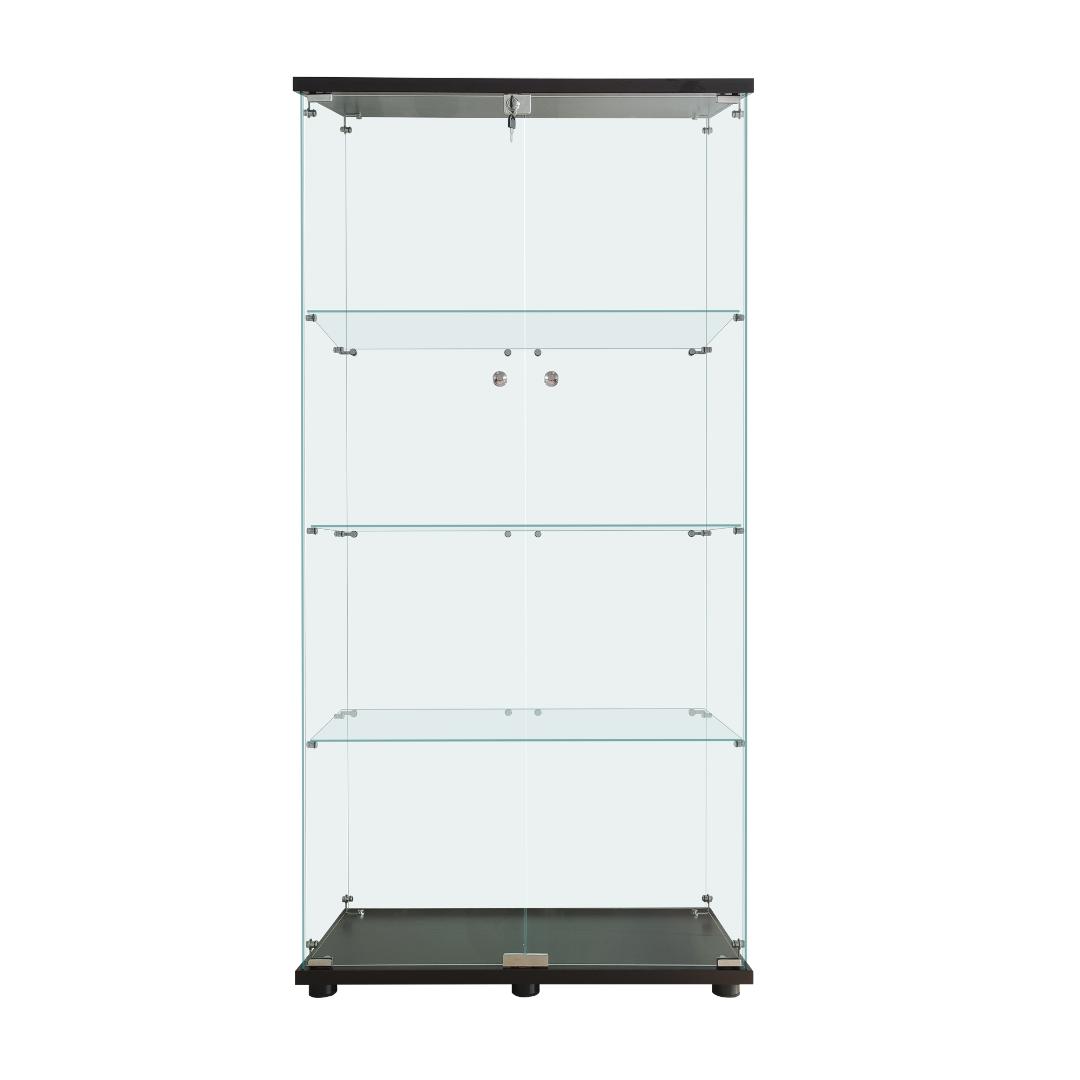 【新品】コレクションケース ガラス フィギュアケース 4段ワイド 棚 ブラック