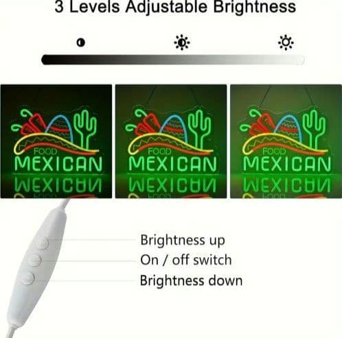 メキシカン フード タコス ネオン風 LEDライト インテリア メキシコ料理