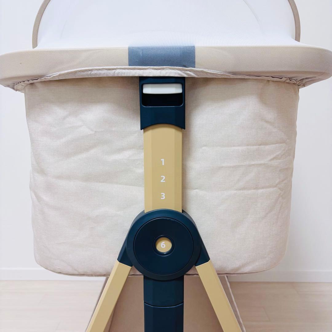 【美品】HZDMJ ベビーベッド　ベージュ　折り畳み 添い寝　ベッド