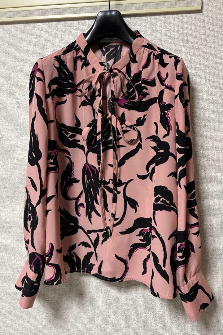 ピンキーアンドダイアン◆フラワープリントブラウス ピンク 38