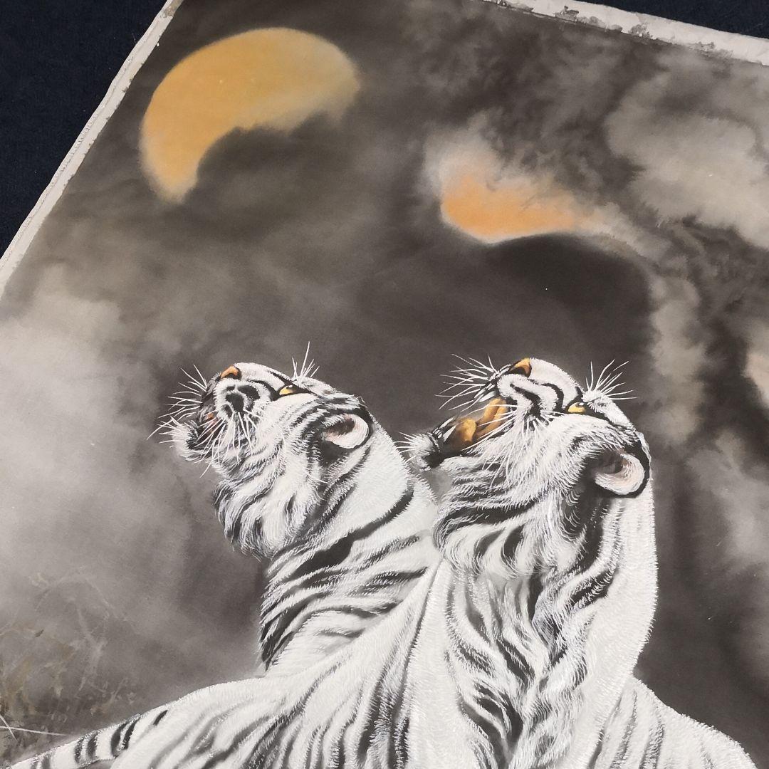 堀江玉鳳　白虎の掛け軸用の絵