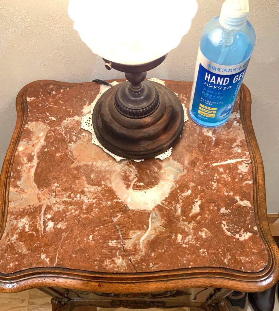 フランス　天板大理石アンティークラック