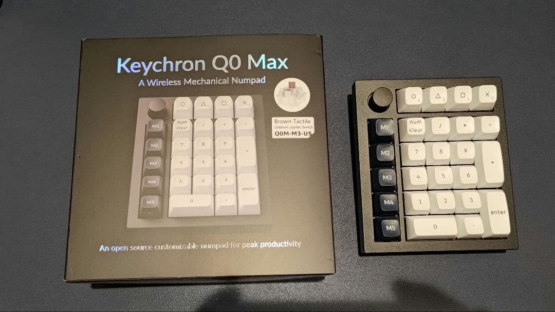 Keychronテンキー Q0 Max 茶軸 カーボンブラック