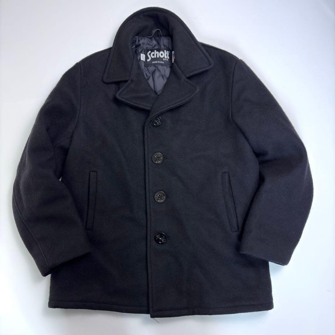 ショット シングル ピーコート キルティング メルトンウール 40 Schott