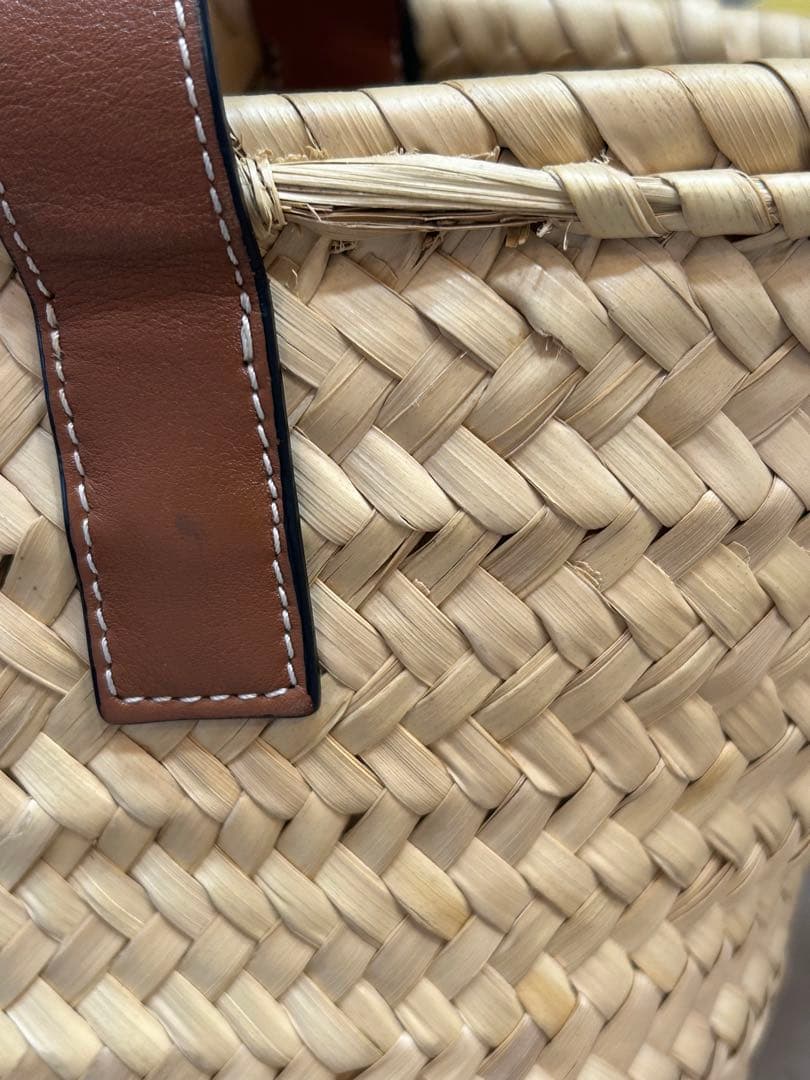 LOEWE かごバッグ ストロー レザー　スモール
