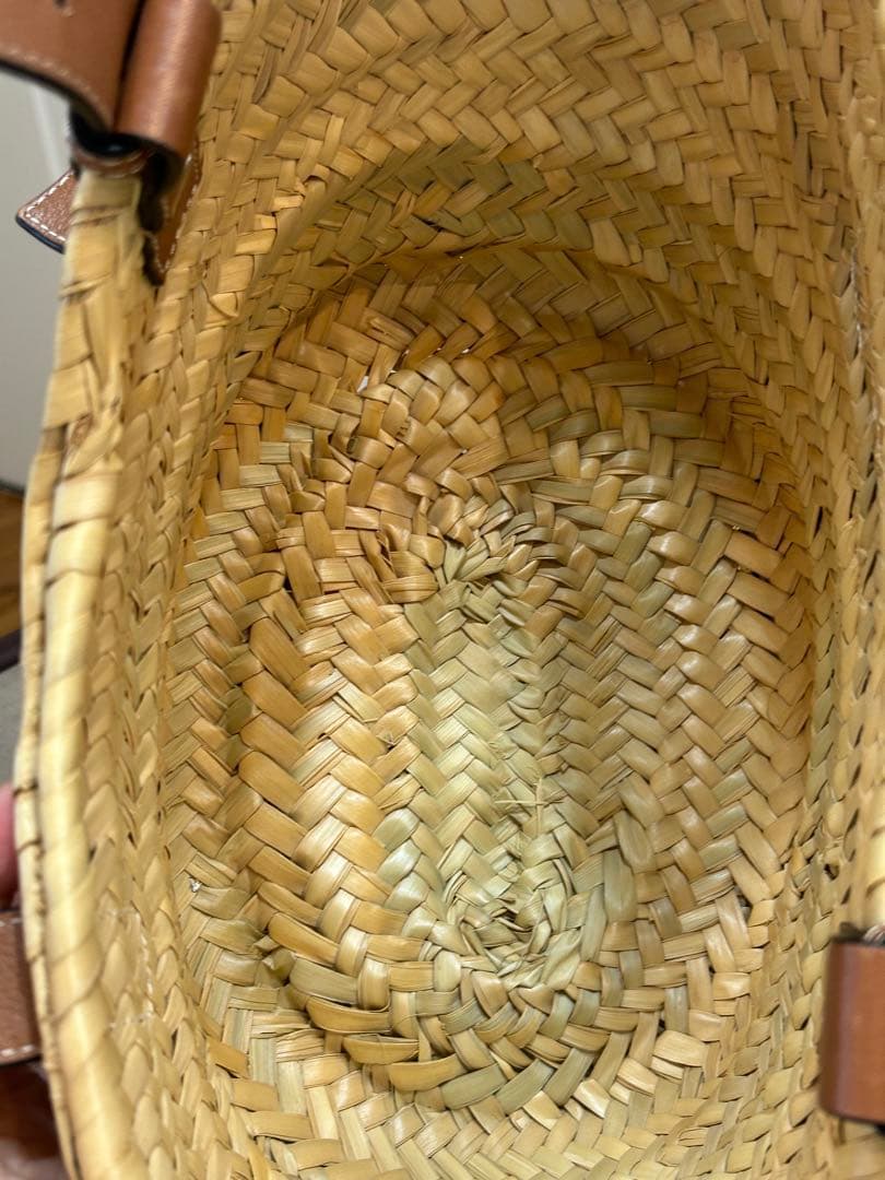 LOEWE かごバッグ ストロー レザー　スモール