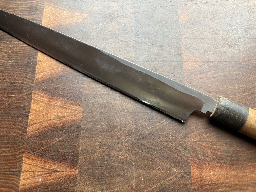 正本　築地　霞　柳刃　300mm 尺　包丁　白鋼　和包丁　研ぎ済　刺身