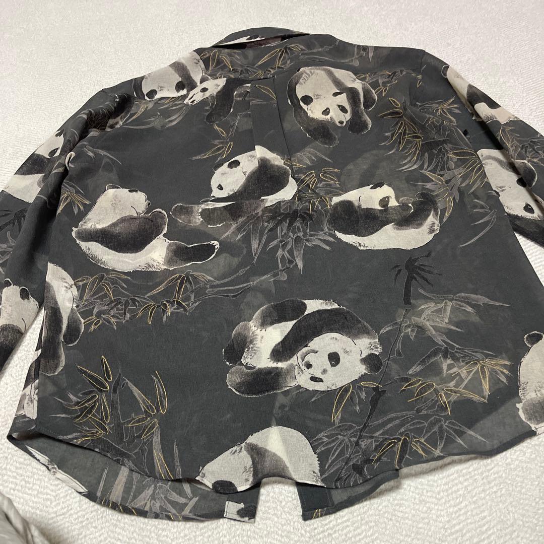 【未使用に近い】Powder パウダー　下迫秀樹　パンダ柄シャツブラウス